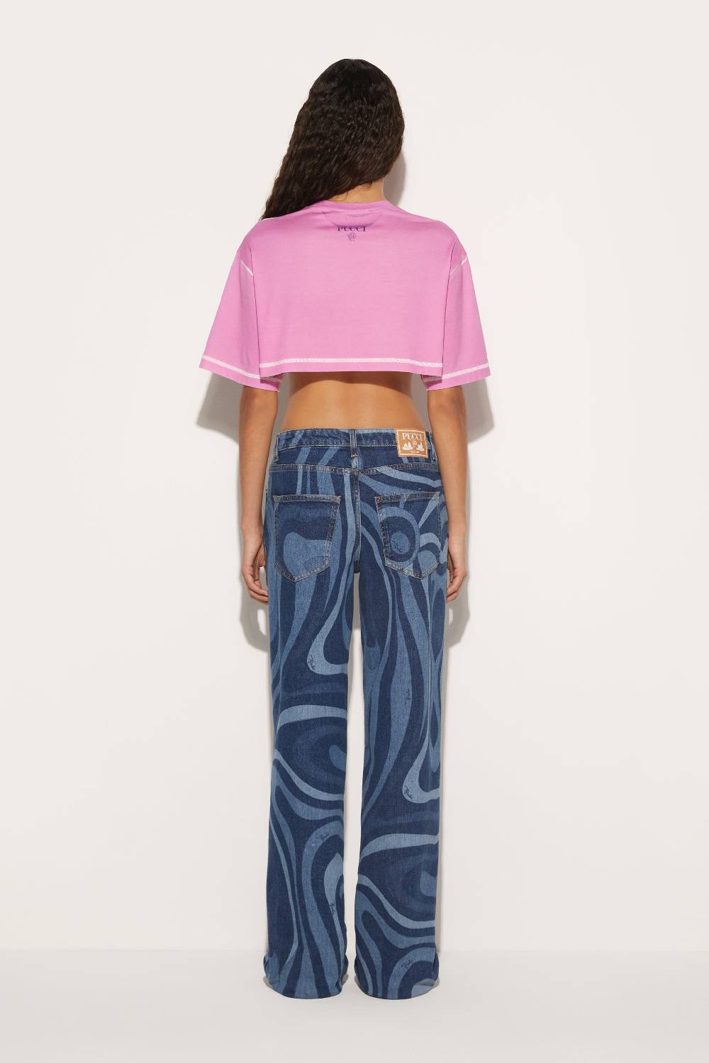 Pucci T-shirt cropped con stampa Marmo Economico