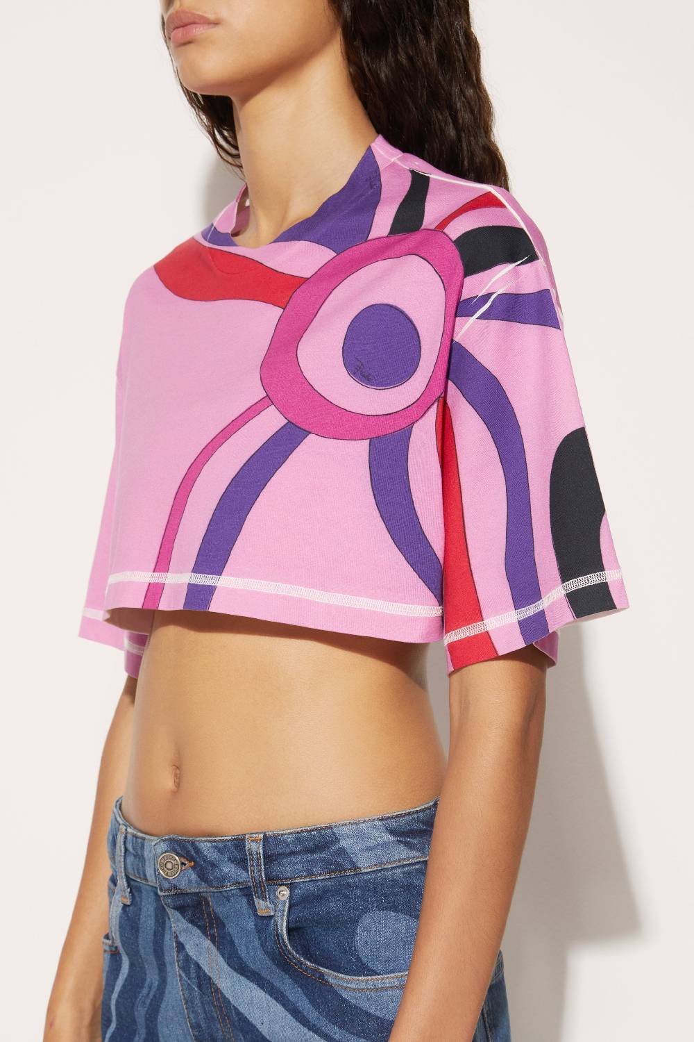 Pucci T-shirt cropped con stampa Marmo Economico