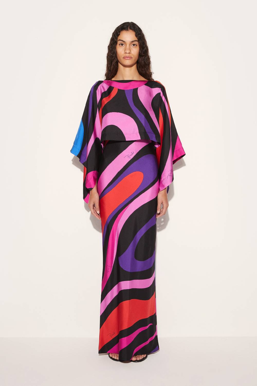 Pucci Abito in seta con stampa Marmo Saldi Di Fabbrica