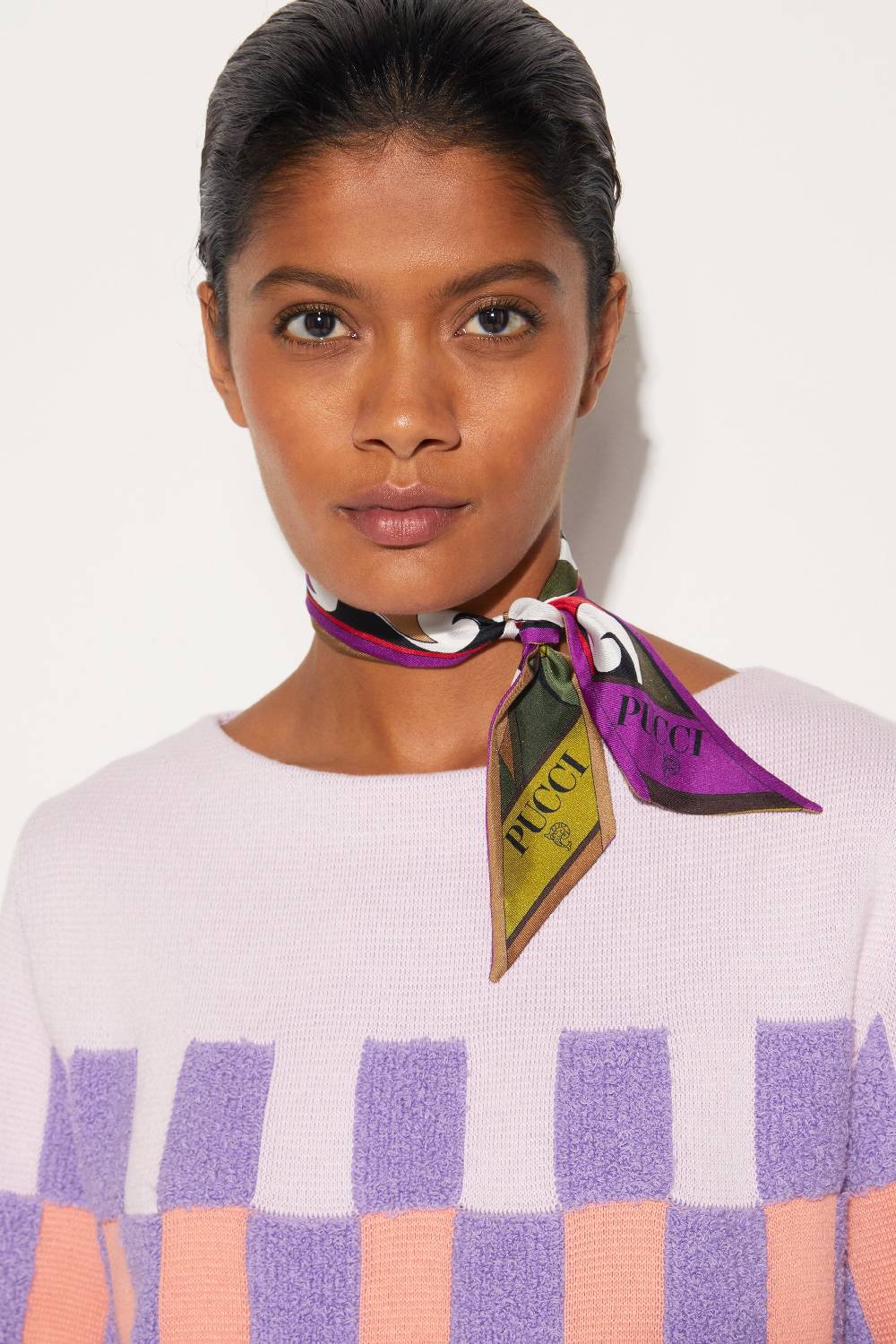 Pucci Foulard in seta con stampa Rombi Promozione temporanea