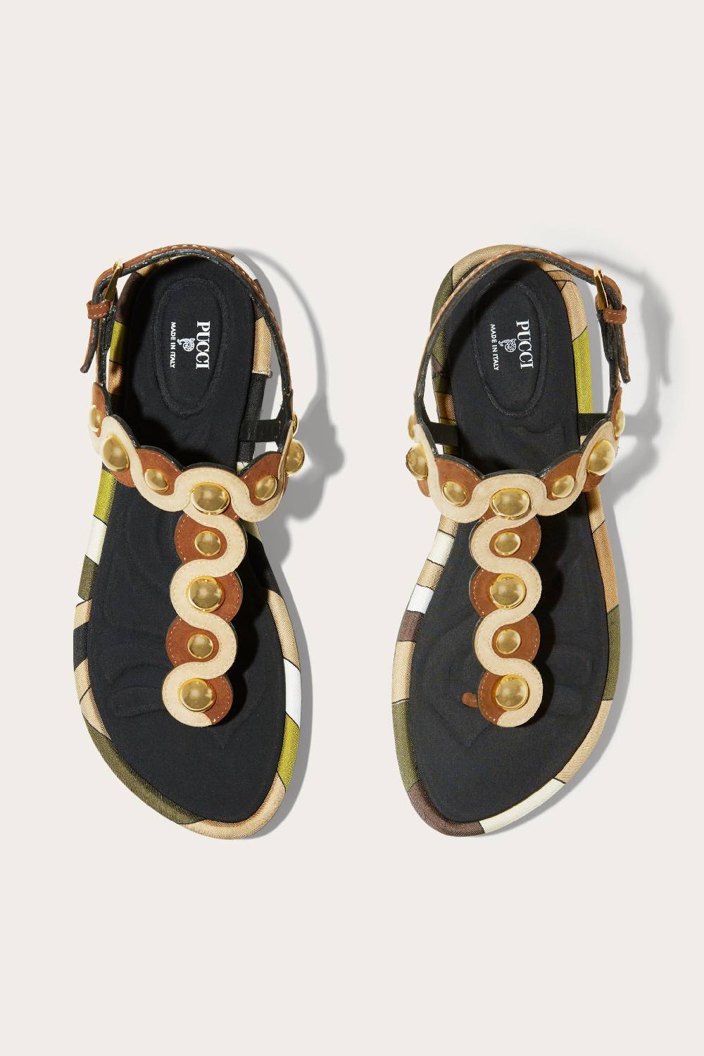 Pucci Sandali in pelle scamosciata con motivo Onde In Saldo