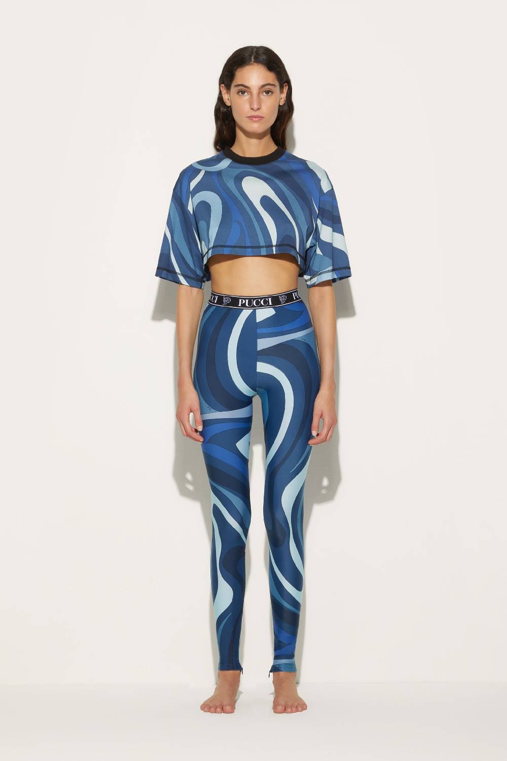 Pucci Crop top con stampa Marmo Vendite stagionali
