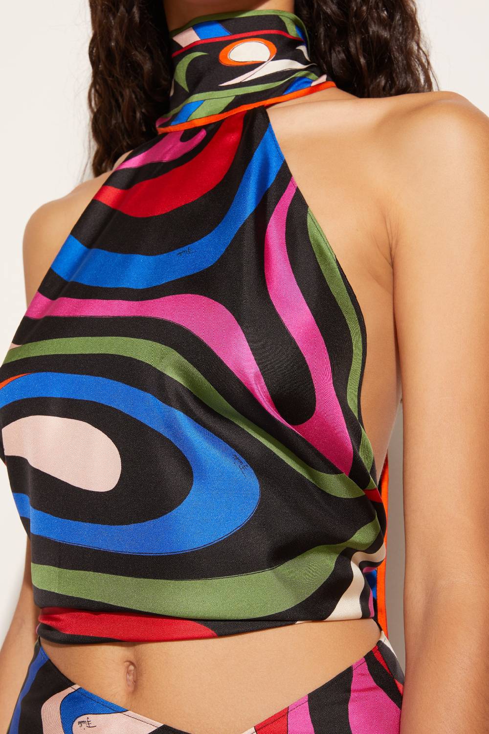 Pucci Top in seta con stampa Marmo Smaltimento dello stoccaggio