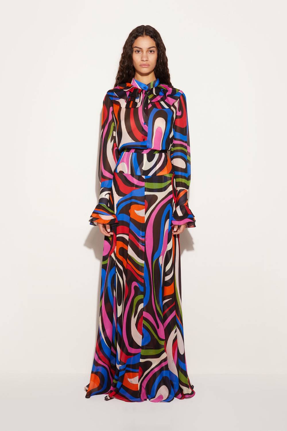 Pucci Camicia in seta con stampa Marmo Offerte esclusive