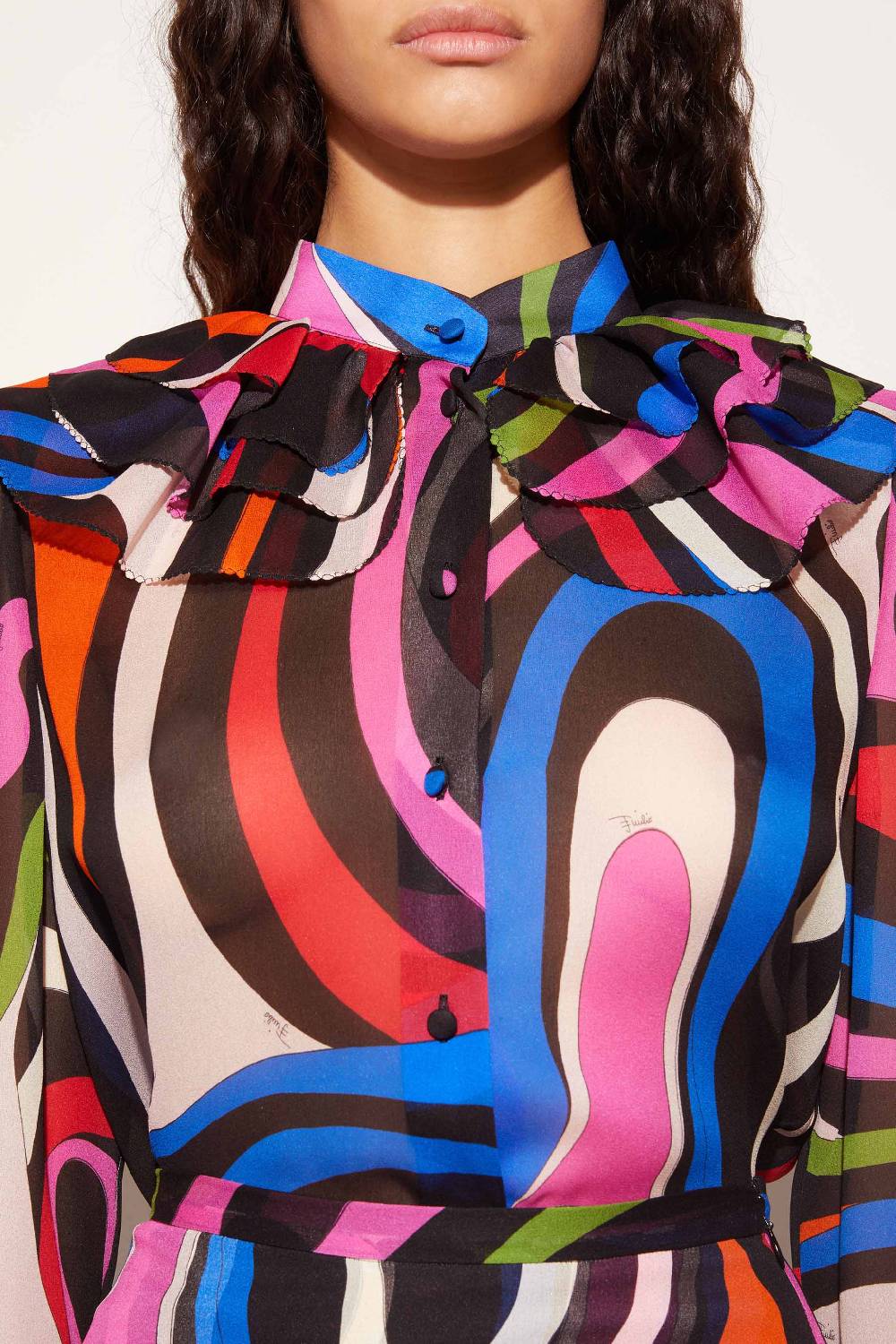 Pucci Camicia in seta con stampa Marmo Offerte esclusive