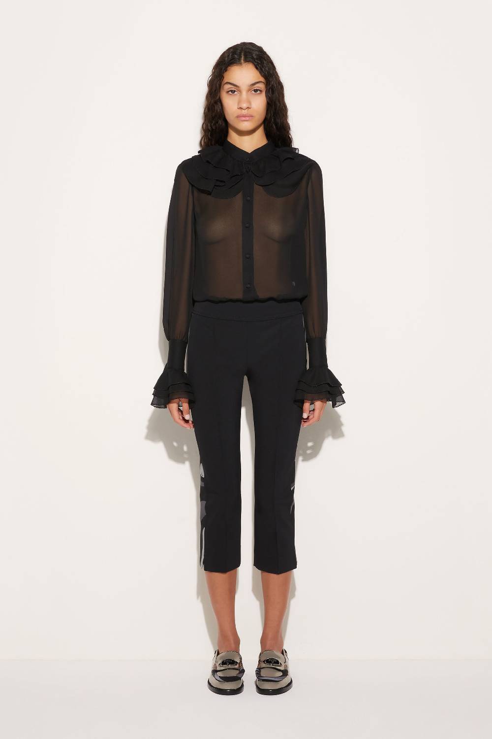 Pucci Pantaloni cropped con stampa Marmo Enormi sconti