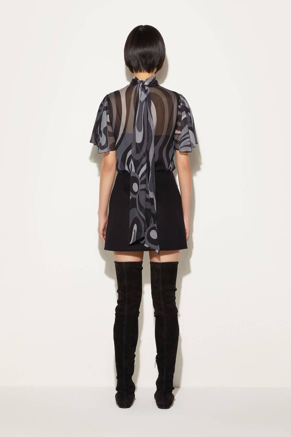 Pucci Top in seta con stampa Marmo Esporta salva