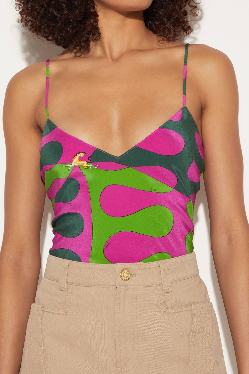 Pucci Top in seta con stampa Leocorno Convenienza