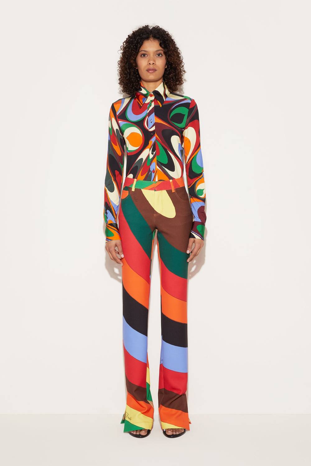 Pucci Pantaloni con stampa Iride In Vendita