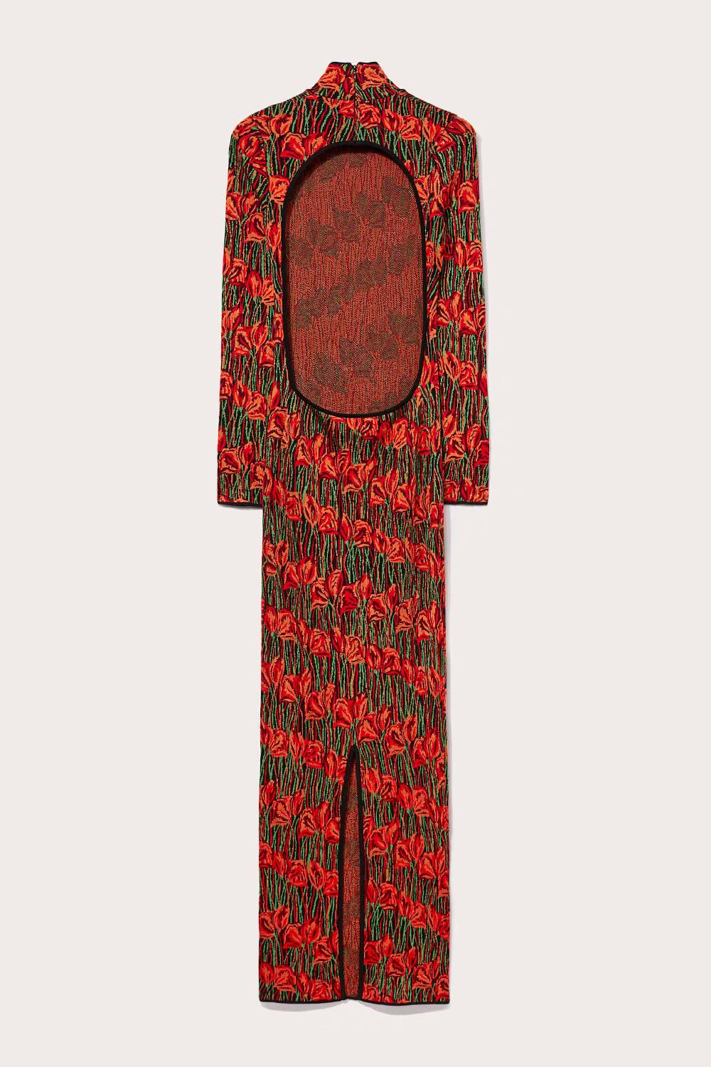 Pucci Abito lungo jacquard con motivo Fior di Loto Vendita Calda