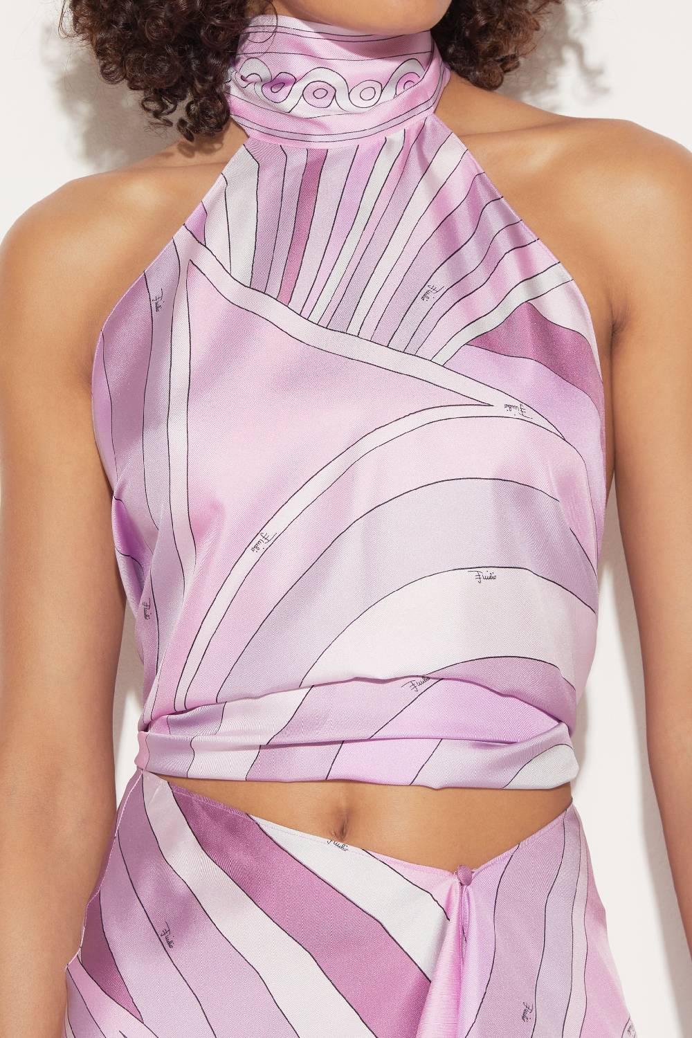 Pucci Top in seta con stampa Iride Grandi sconti