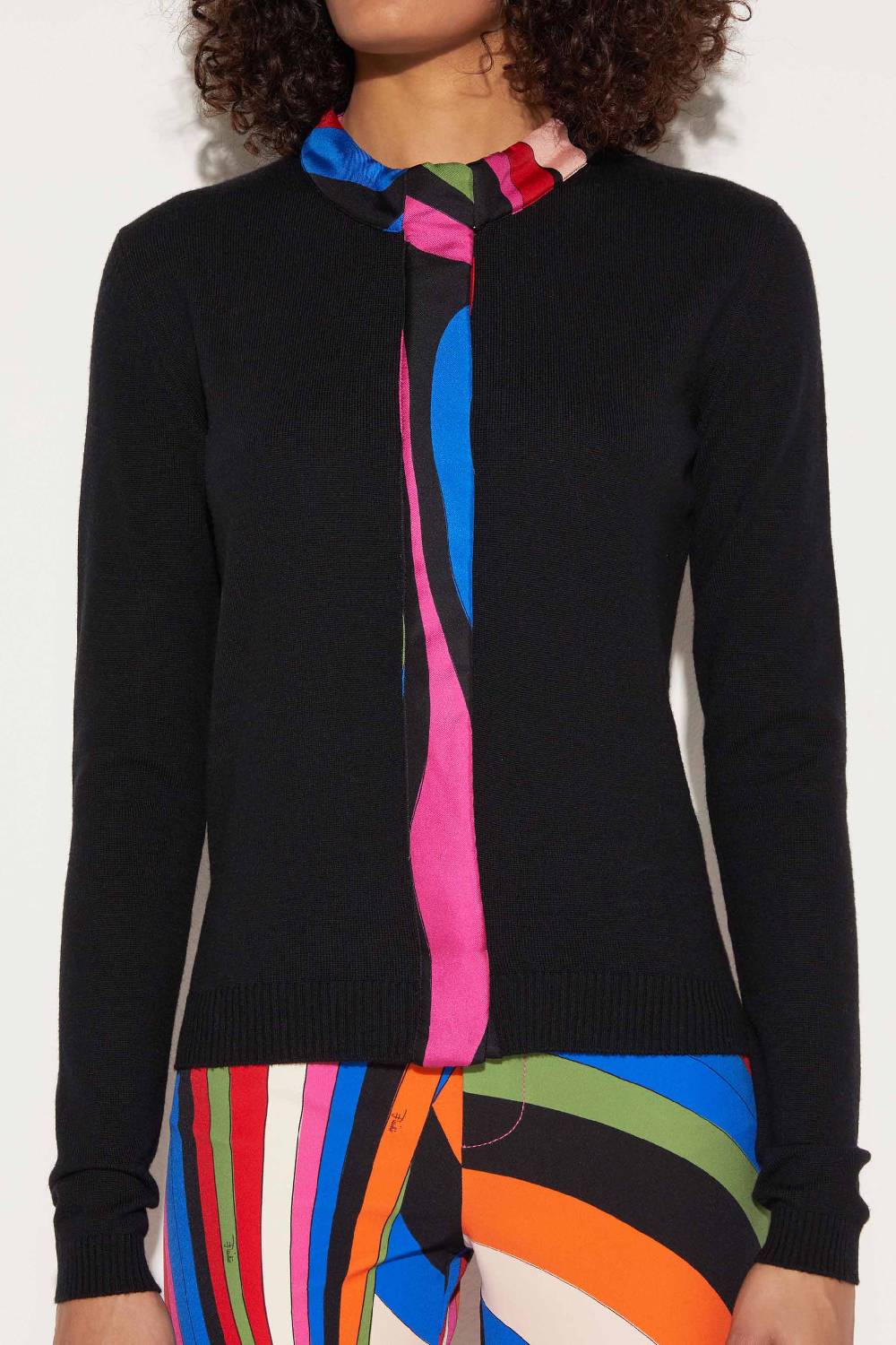 Pucci Cardigan in lana con finiture Marmo Ritorno libero