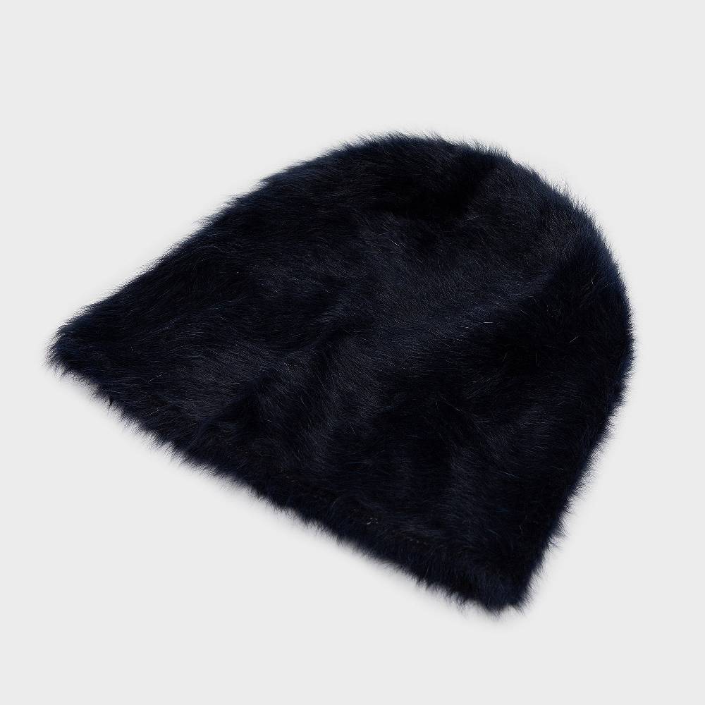 Reinhard Plank CUFFIA ANGORA BLU SCURO Nuovo