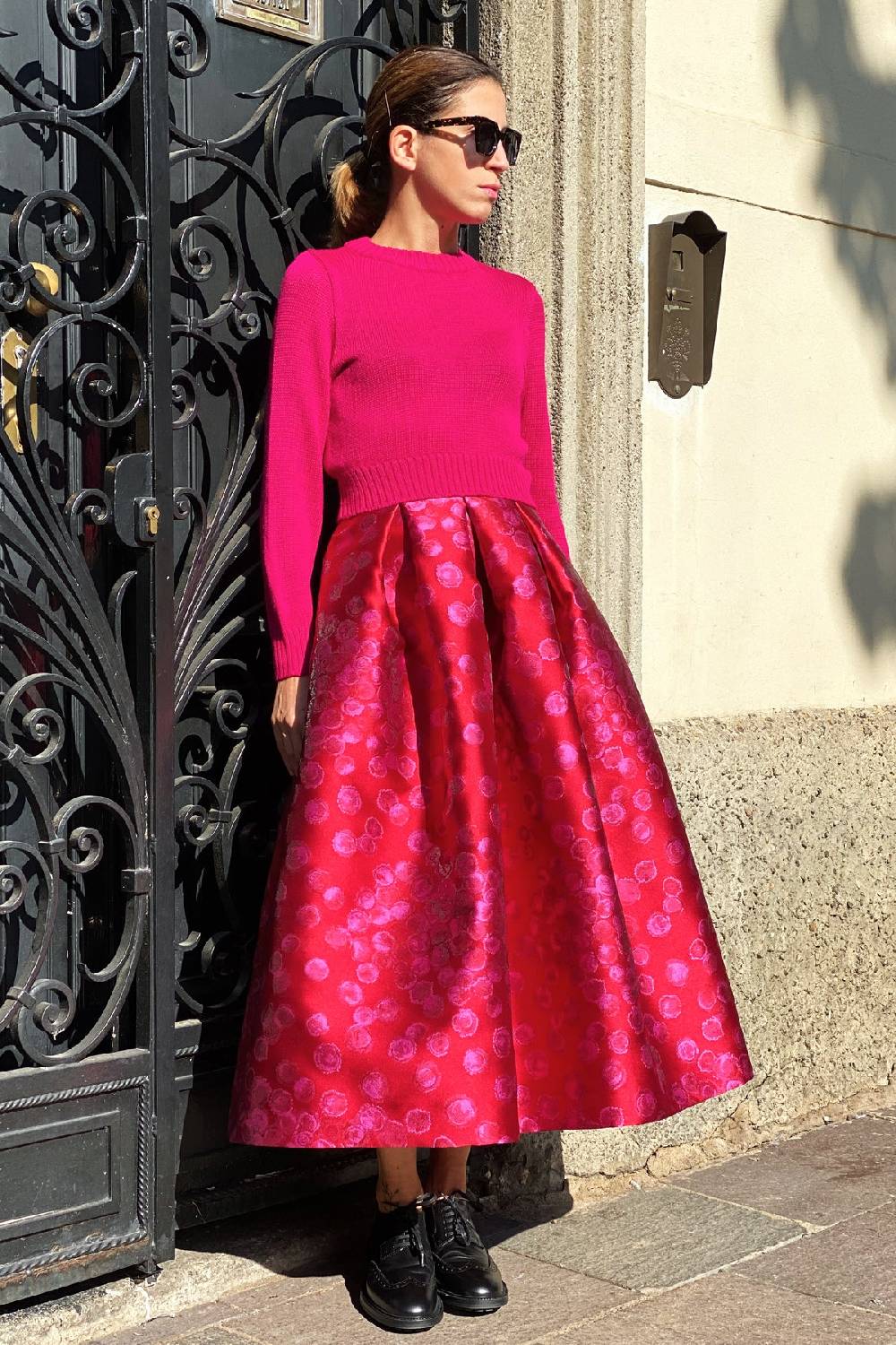 Lunatica Milano Gonna midi Pois Red Promozione Limitata