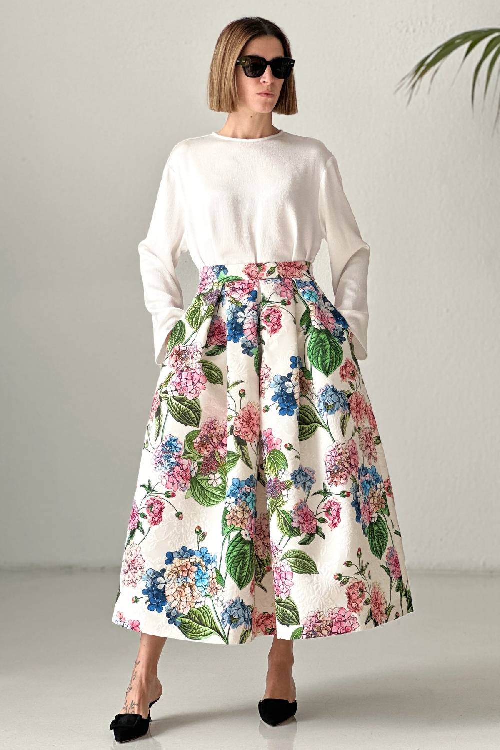 Lunatica Milano Gonna Hydrangeas Shopping Online