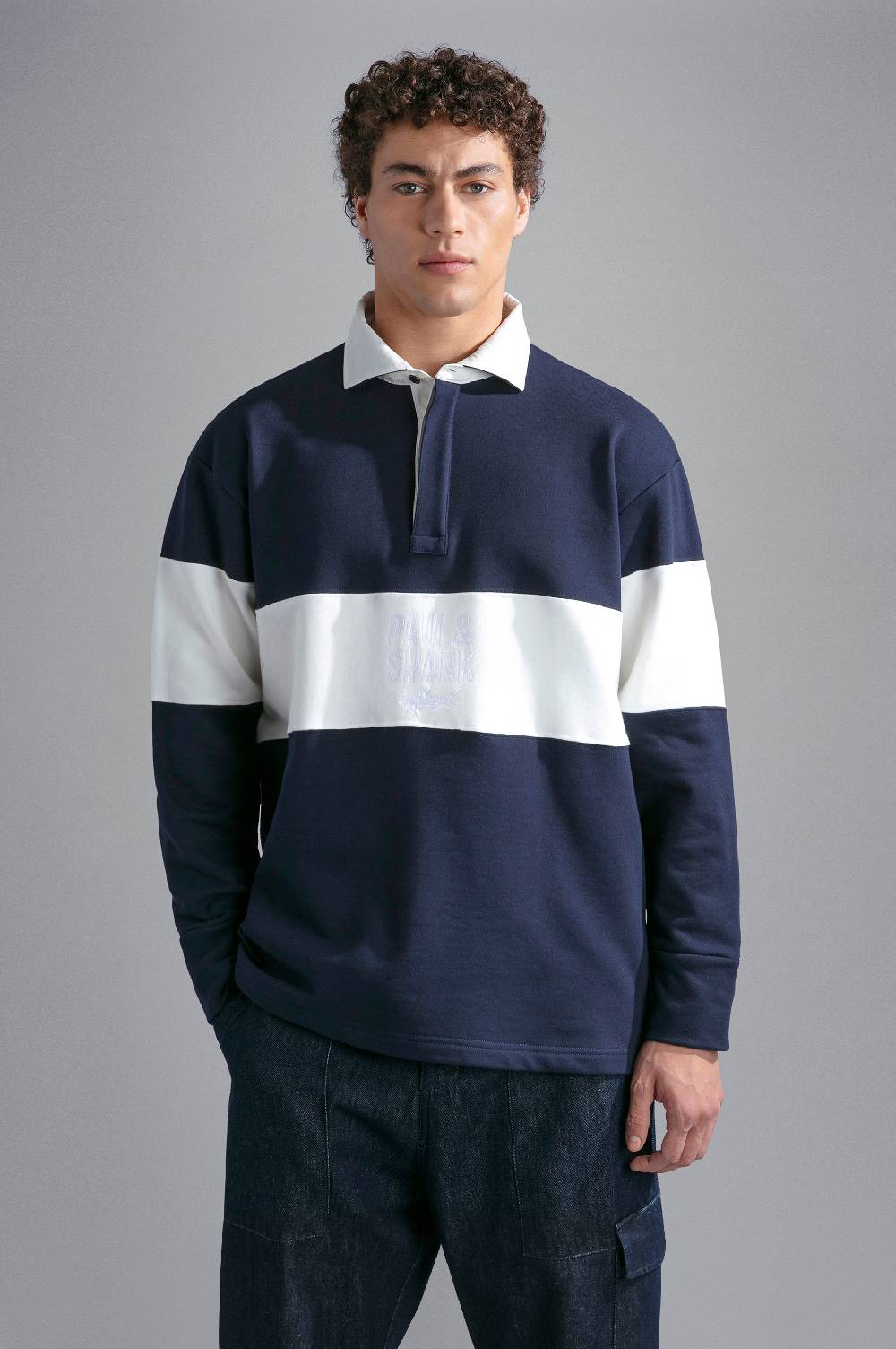 Paul & Shark Polo in cotone Winter Fleece con ricamo Paul & Shark Consegna Veloce