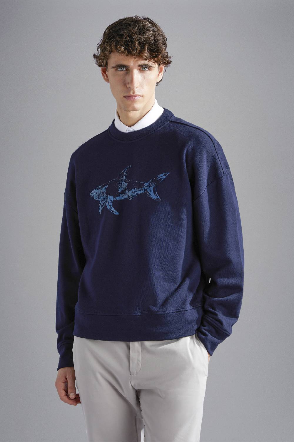 Paul & Shark Felpa in cotone Winter Fleece con stampa Paul & Shark Promozione Limitata
