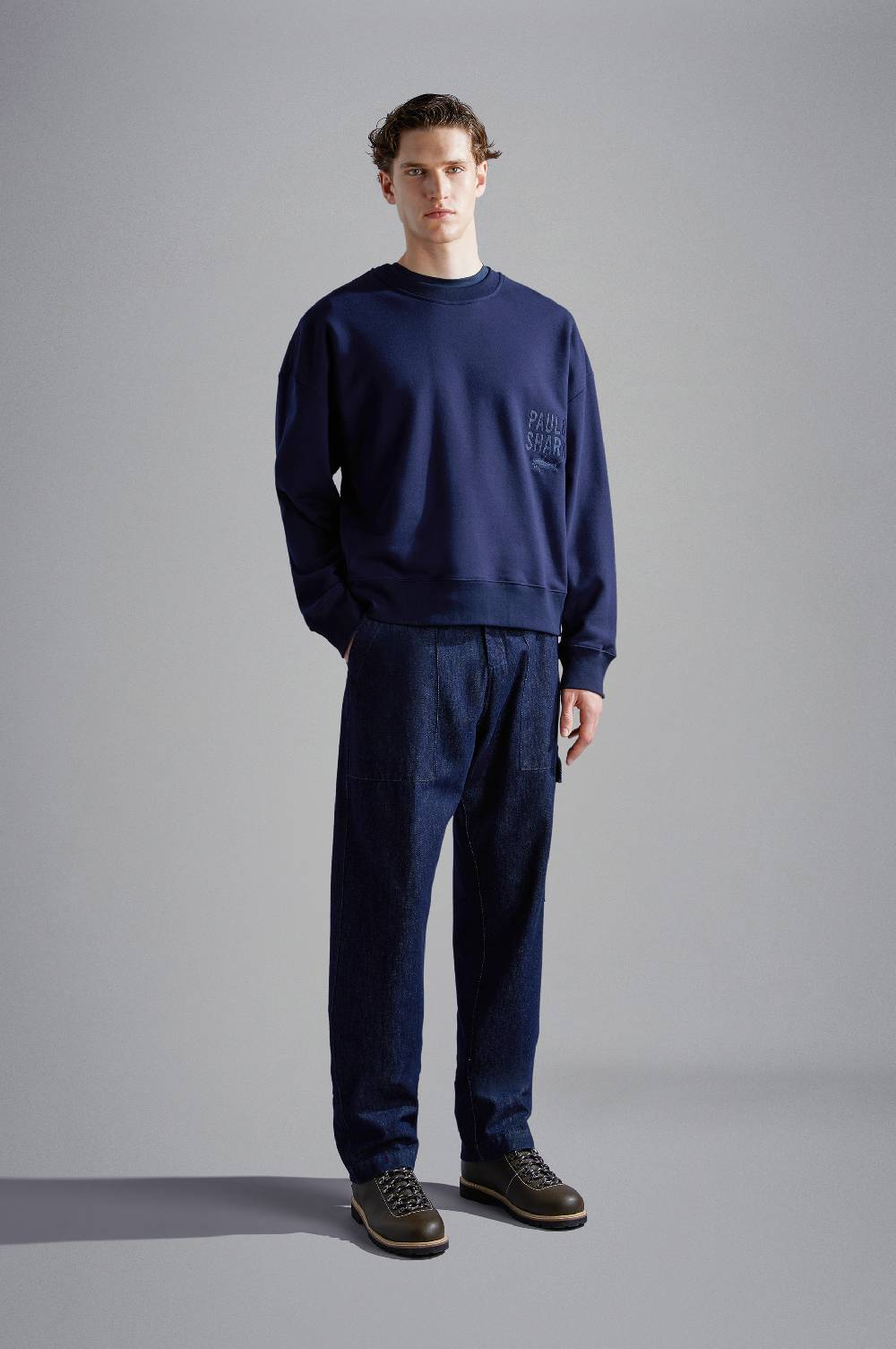 Paul & Shark Felpa in cotone Winter Fleece con ricami Paul & Shark Sconto