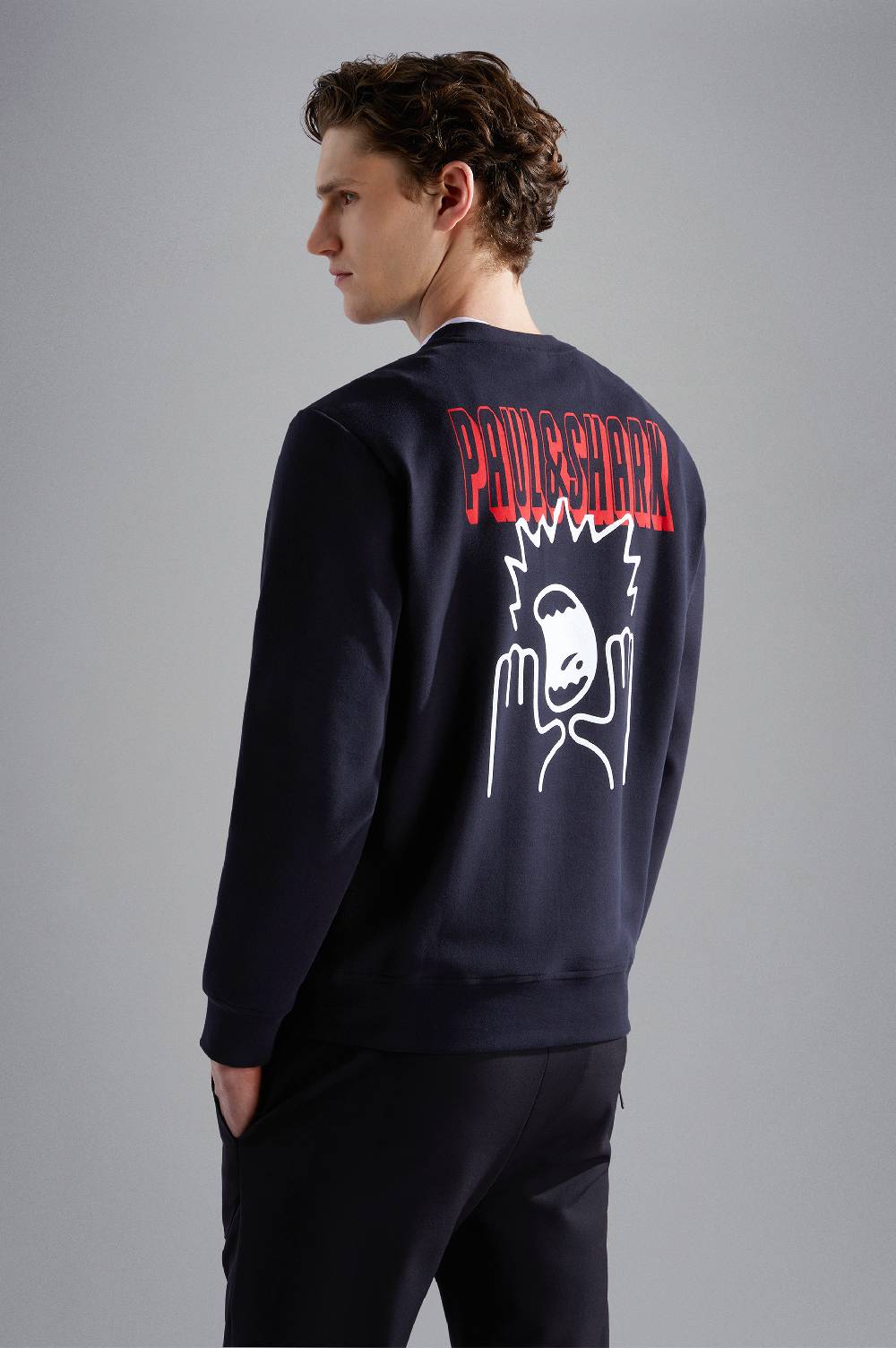 Paul & Shark Felpa in cotone Soft Active Fleece con stampe Paul & Shark Economico
