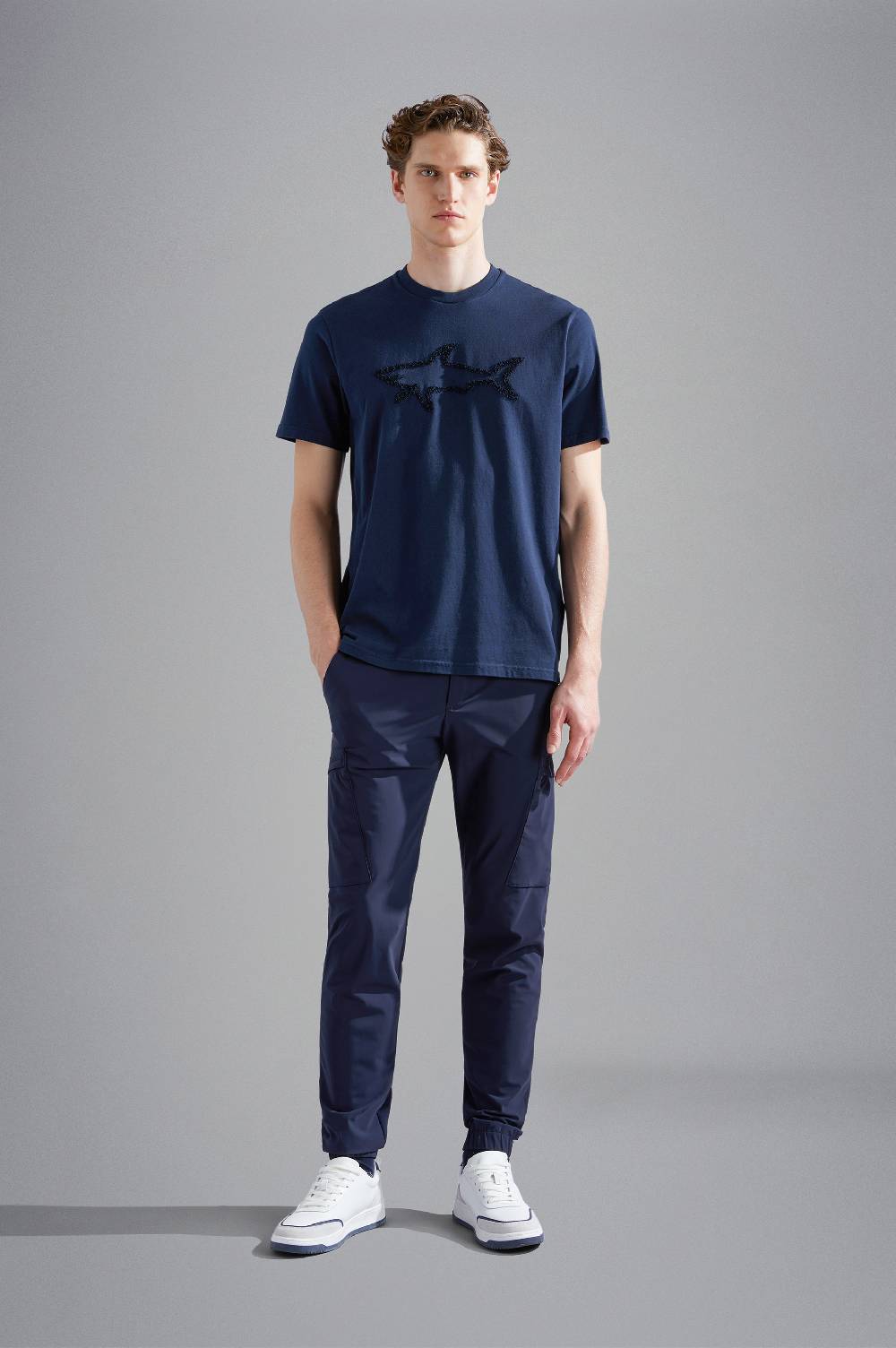 Paul & Shark T-shirt in cotone con ricamo Shark Paul & Shark Spedizione Gratuita