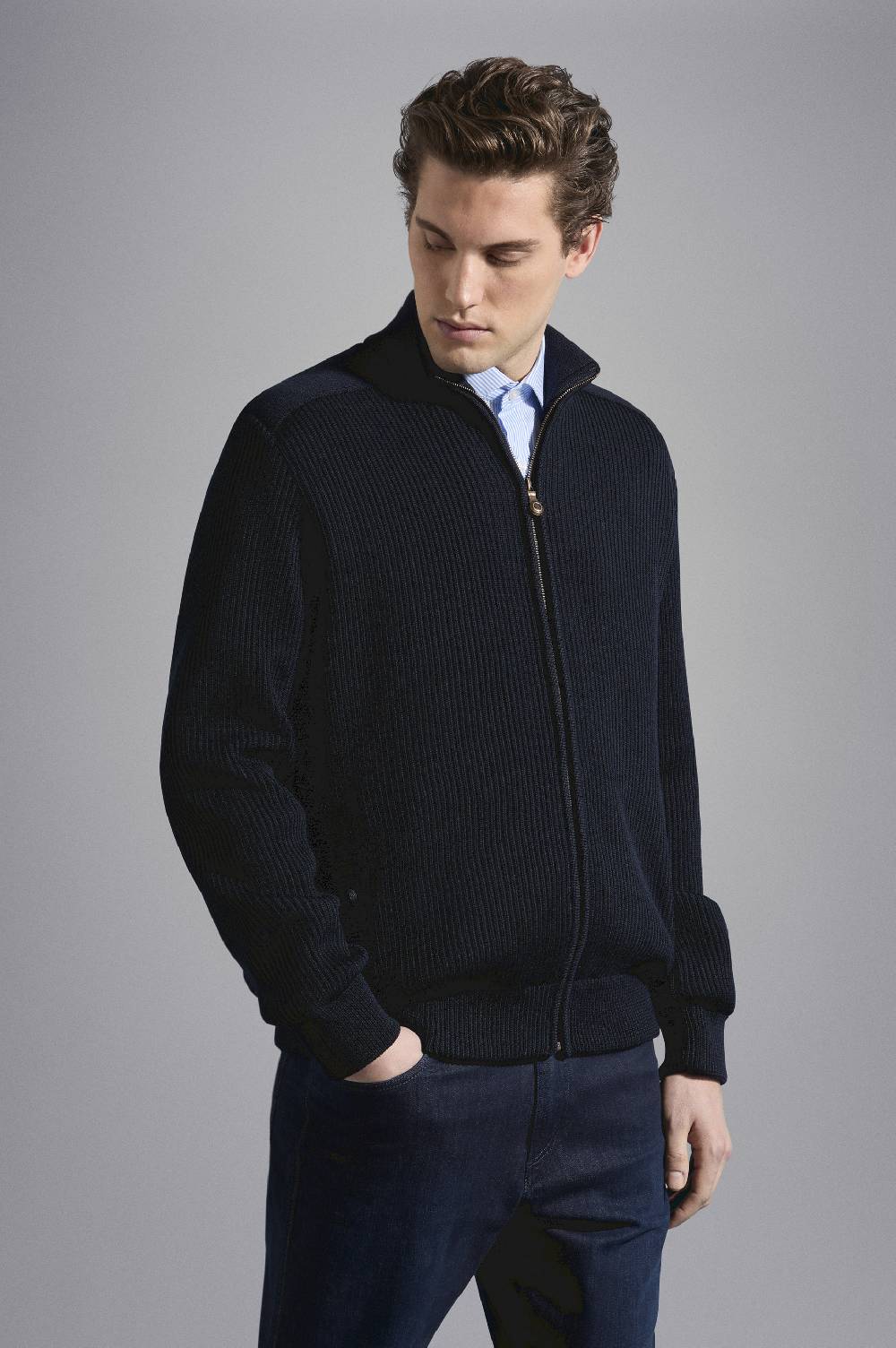 Paul & Shark Cardigan in lana con zip e badge iconico Paul & Shark Pezzi Unici