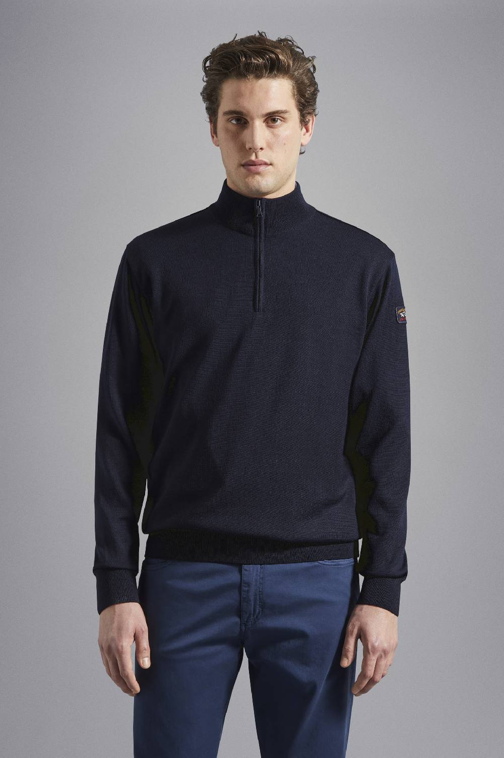 Paul & Shark Maglia con zip in lana Merino con badge iconico Paul & Shark Affare Del Giorno