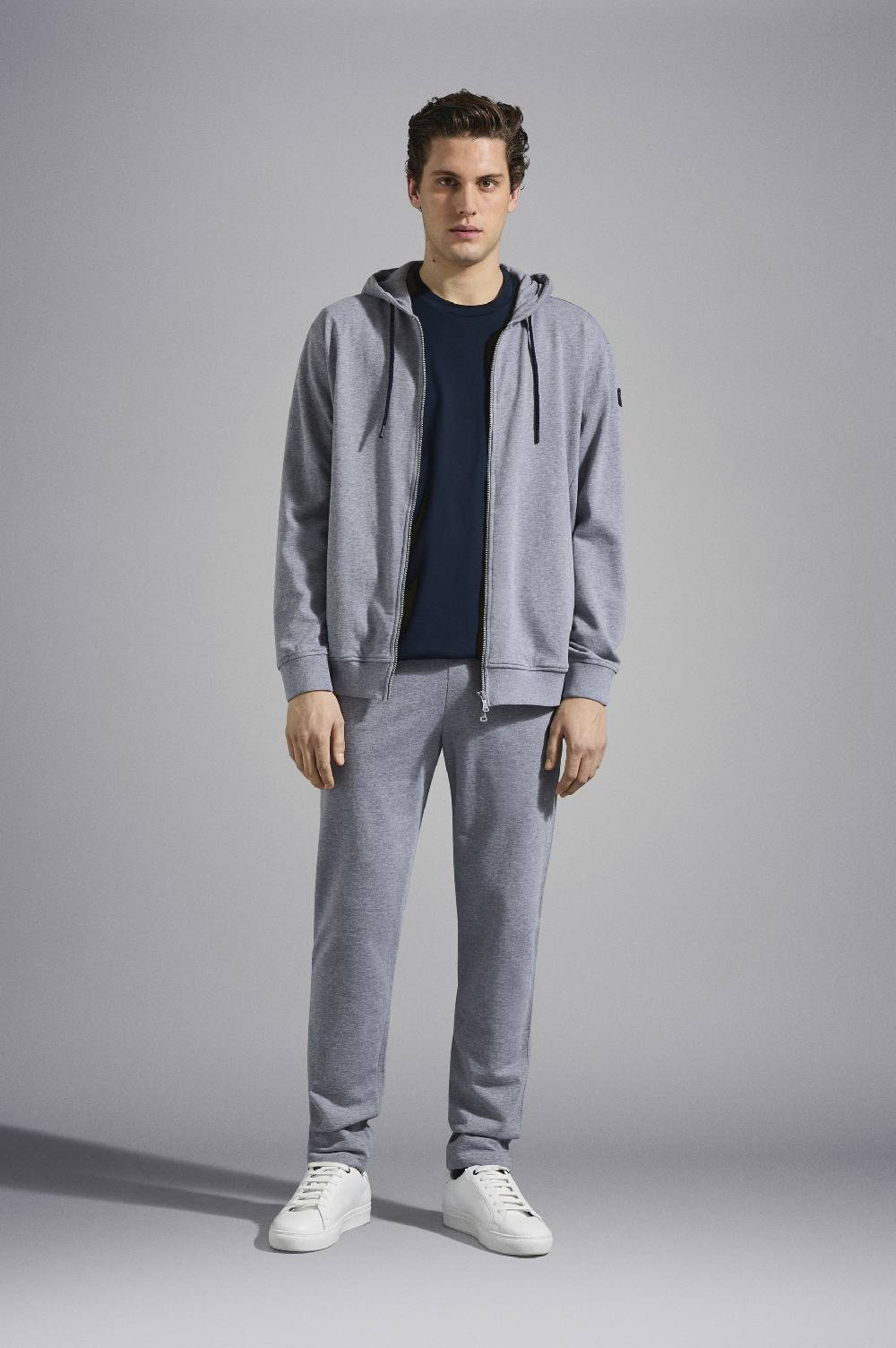 Paul & Shark Felpa con zip in cotone con badge iconico Paul & Shark Offerta speciale