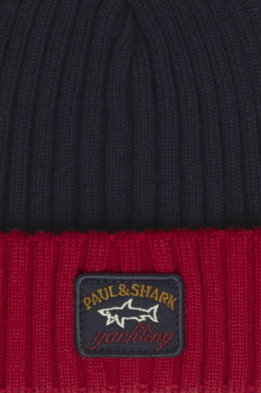 Paul & Shark Berretto in lana a coste con badge iconico Paul & Shark Limitato a 3 giorni