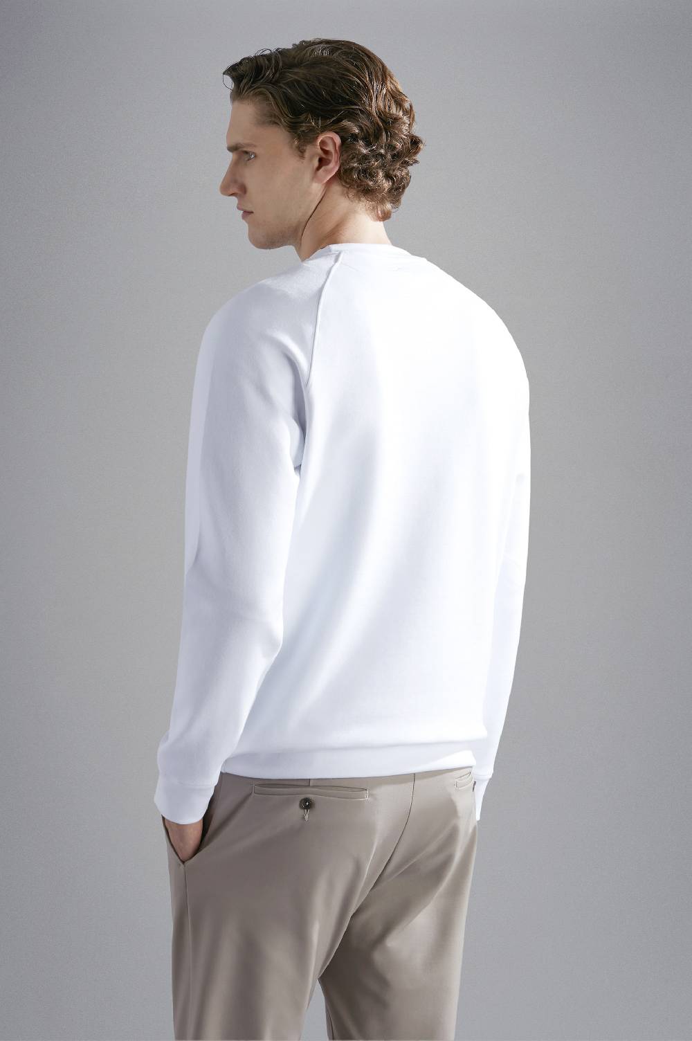 Paul & Shark Felpa in cotone Soft Active Fleece con stampa Paul & Shark Pezzi Unici
