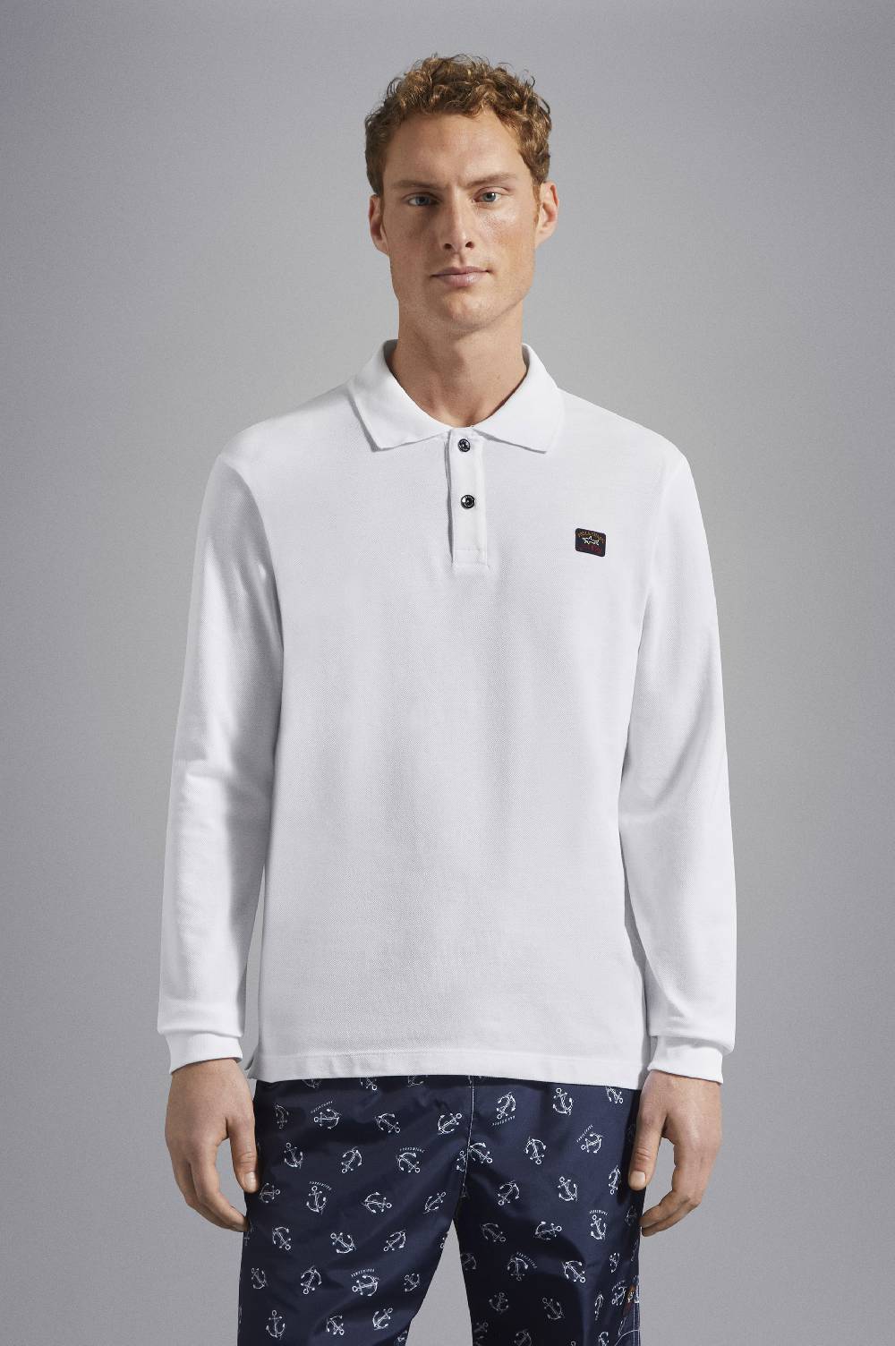 Paul & Shark Polo in cotone piqué con badge iconico Paul & Shark Fino Al -60%