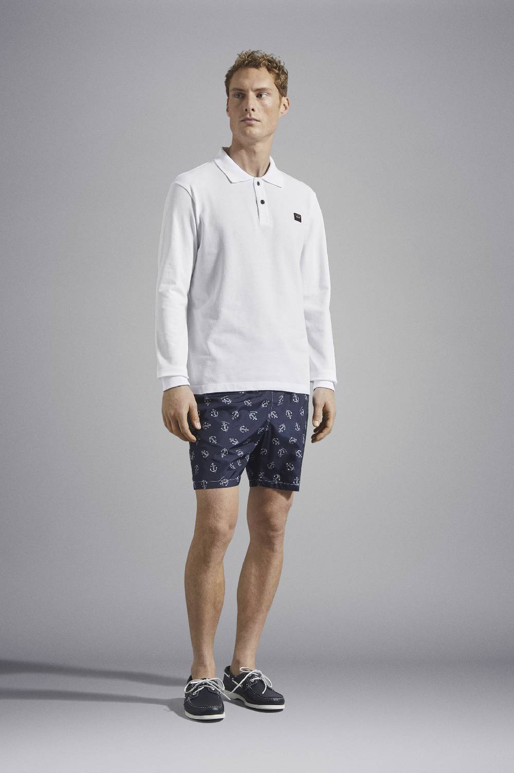 Paul & Shark Polo in cotone piqué con badge iconico Paul & Shark Fino Al -60%