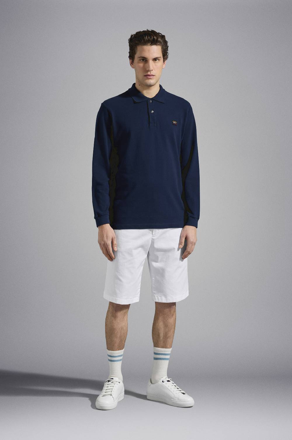Paul & Shark Polo in cotone piqué con badge iconico Paul & Shark Offerta