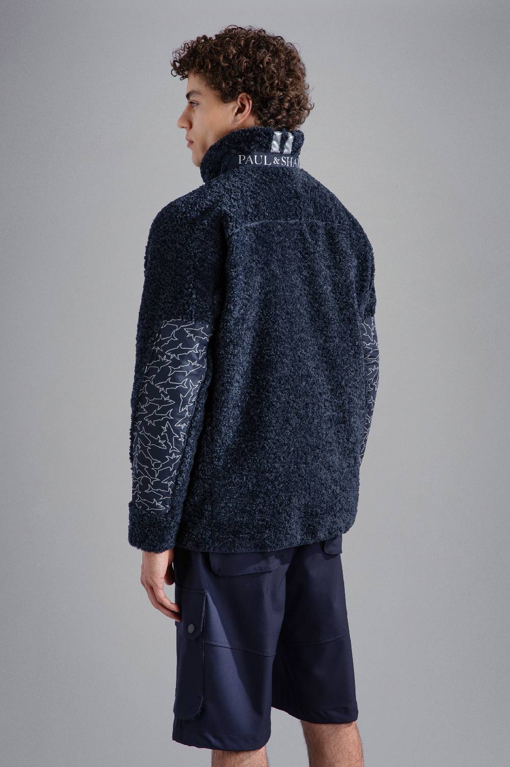 Paul & Shark Pile con inserto a contrasto Shark pattern Paul & Shark Offerta Anniversario