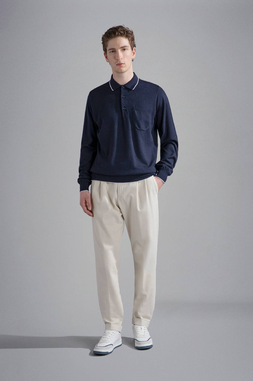 Paul & Shark Polo in Summer Wool con profili a contrasto Paul & Shark Nuovi prodotti