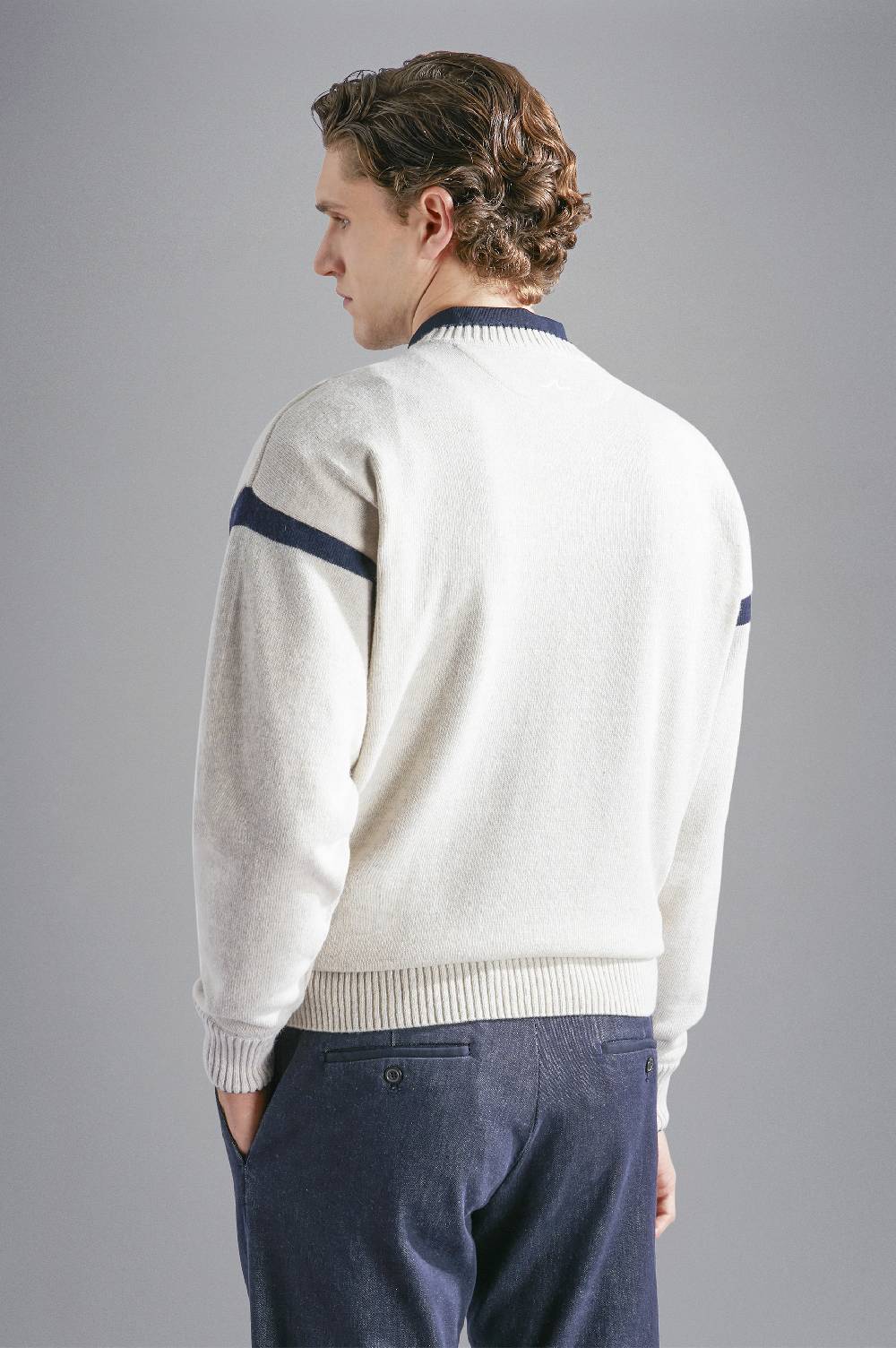 Paul & Shark Maglia in Re-Wool con dettagli a contrasto Paul & Shark Super sconto