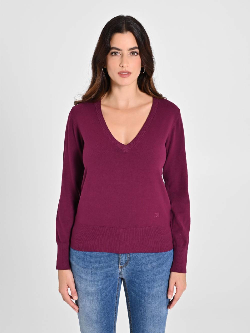 Rinascimento Maglia con Scollo a "V" Bordeaux Ecotec® I Più Venduti