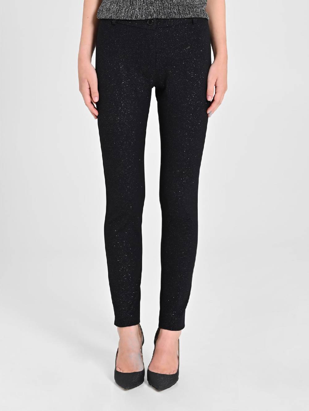 Rinascimento Pantaloni Glitter Neri In Saldo