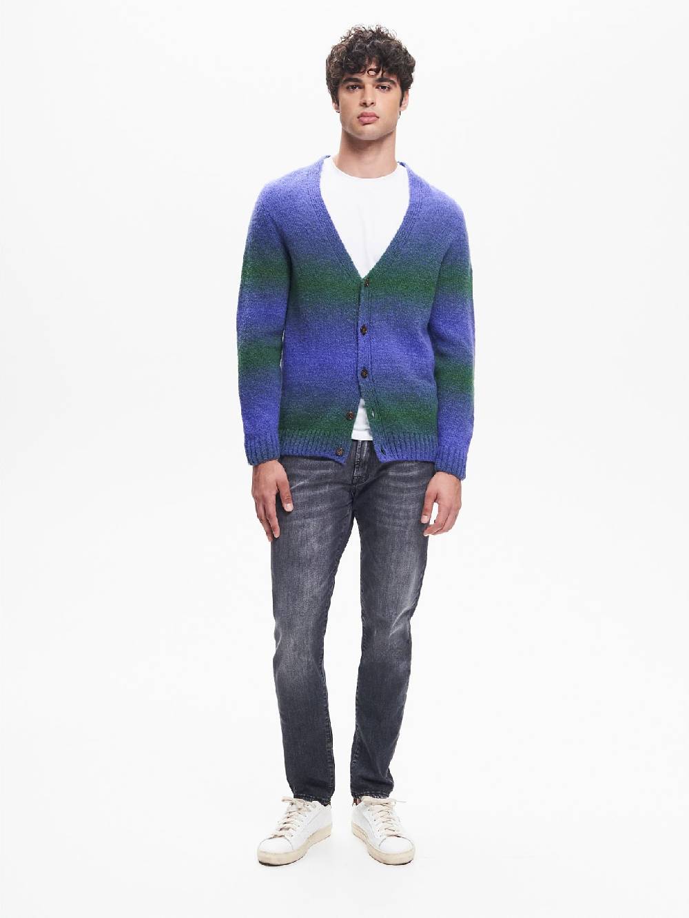Rinascimento Cardigan Uomo effetto Degradè Verde QB24 Promozione Limitata