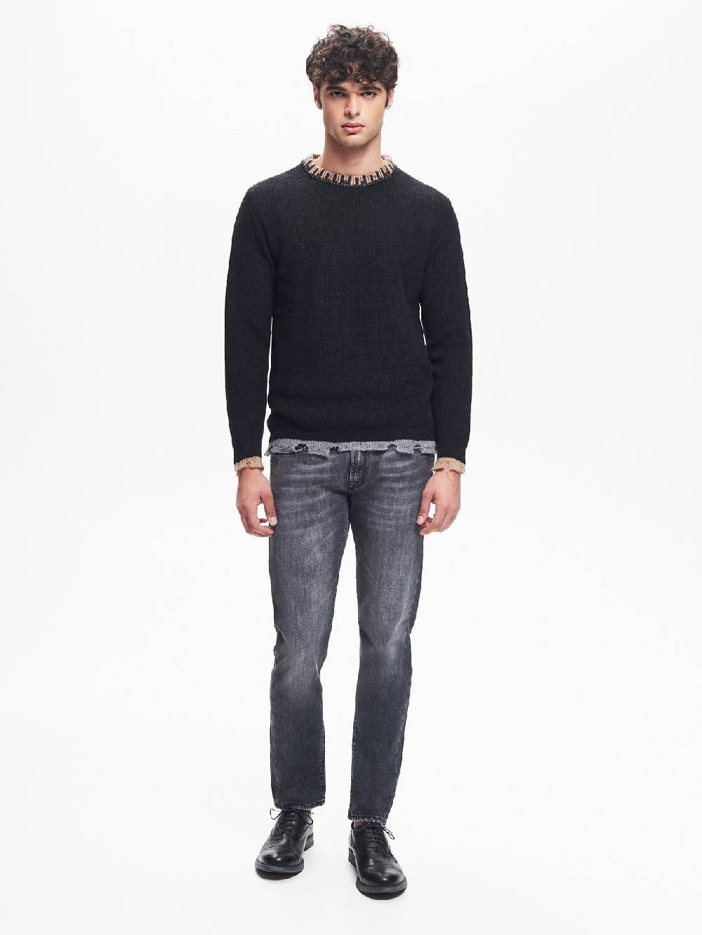 Rinascimento Maglia Girocollo Uomo Costa Inglese Nero QB24 Shopping Online