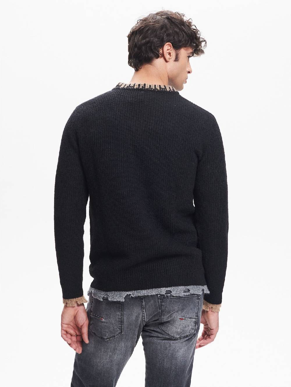 Rinascimento Maglia Girocollo Uomo Costa Inglese Nero QB24 Shopping Online
