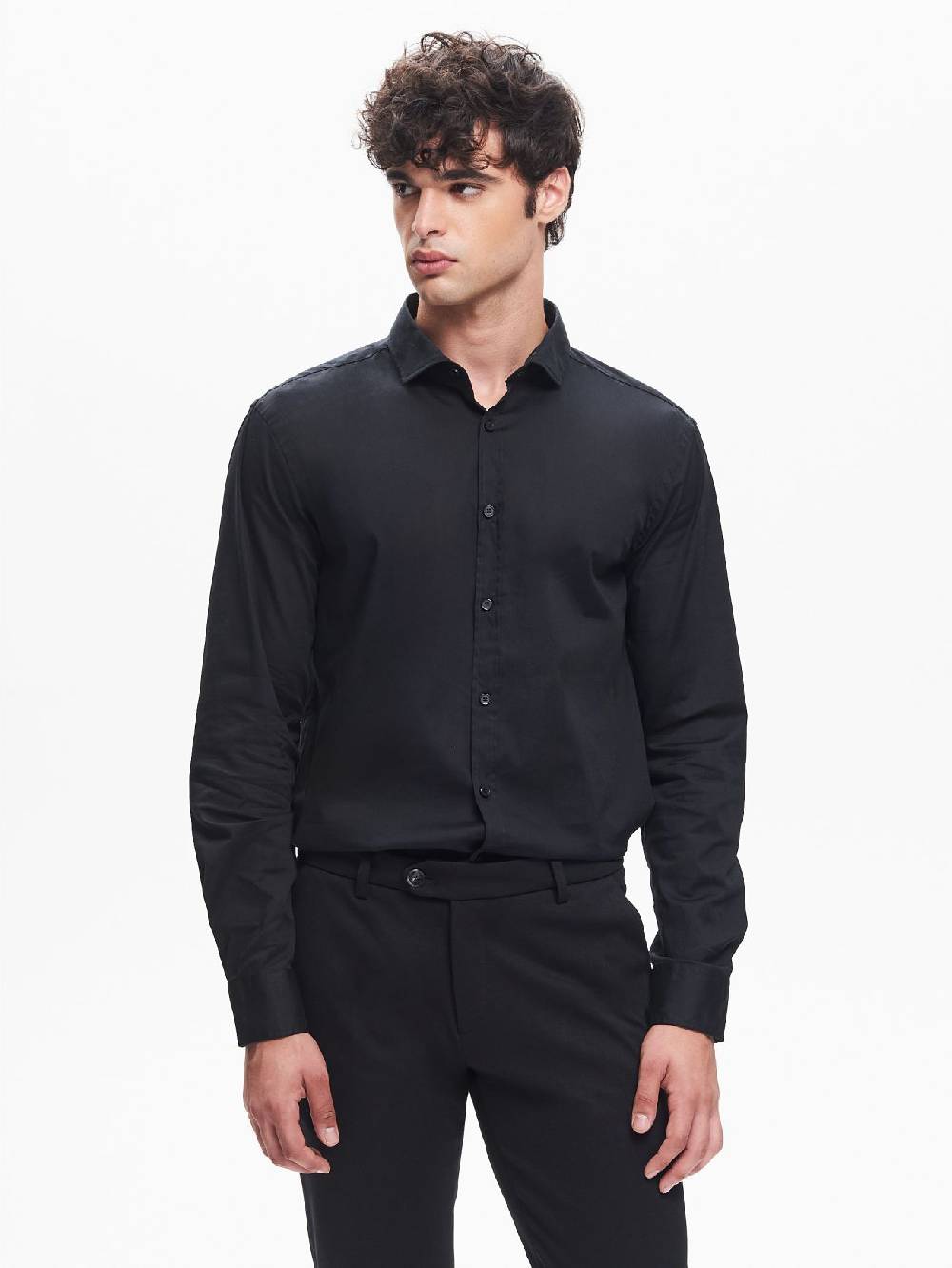Rinascimento Camicia Popeline Uomo Collo alla Francese QB24 Sottocosto