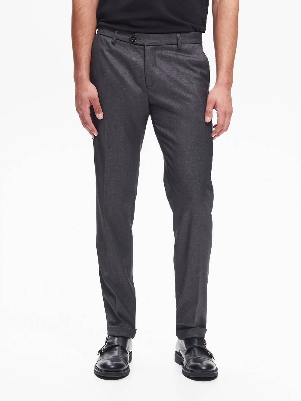 Rinascimento Pantaloni da abito Uomo Poliviscosa Antracite QB24 Sconto