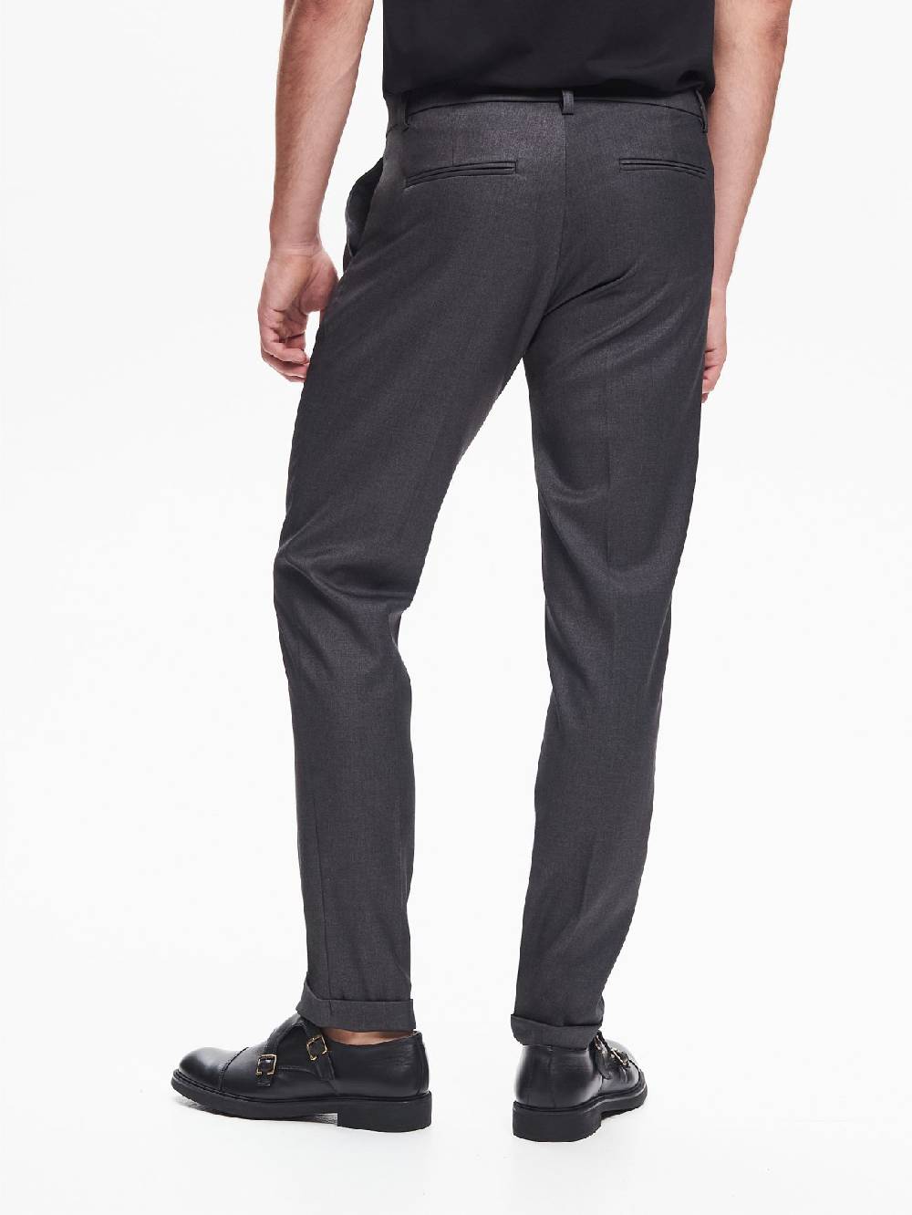 Rinascimento Pantaloni da abito Uomo Poliviscosa Antracite QB24 Sconto