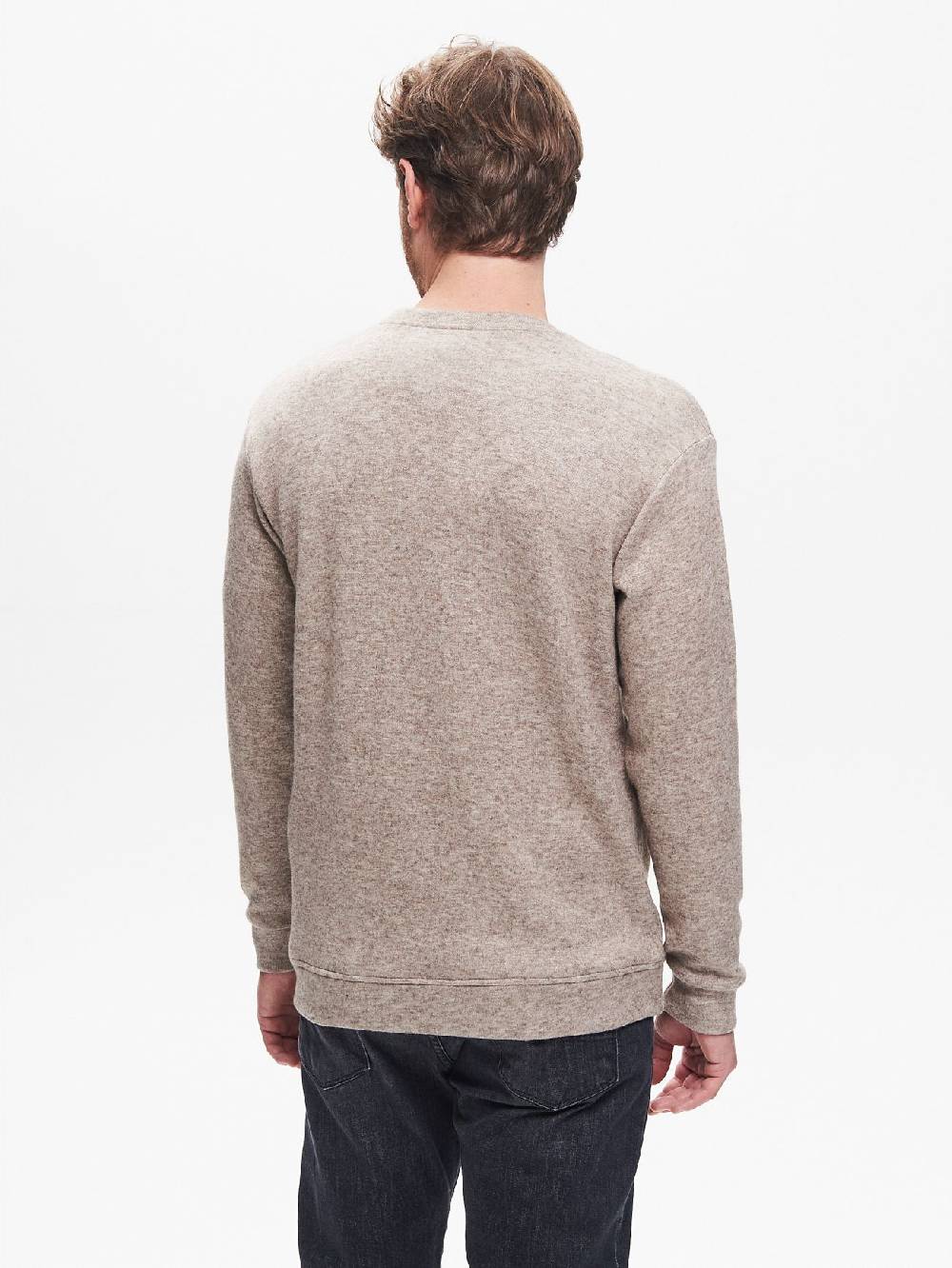 Rinascimento Felpa Girocollo Uomo in Maglia Tagliata Fango QB24 Outlet