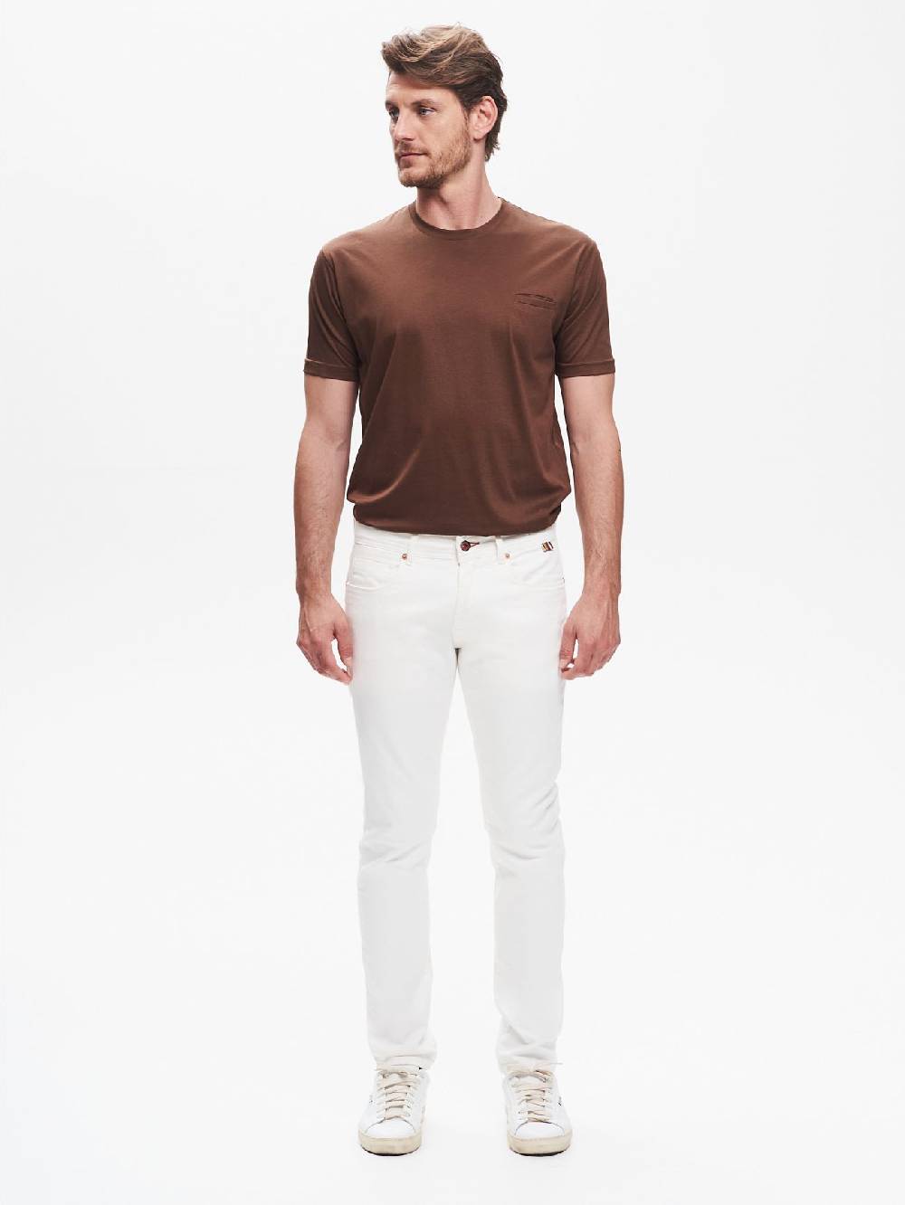 Rinascimento Jeans Slim-Fit Uomo Bull Bianco QB24 In Vendita
