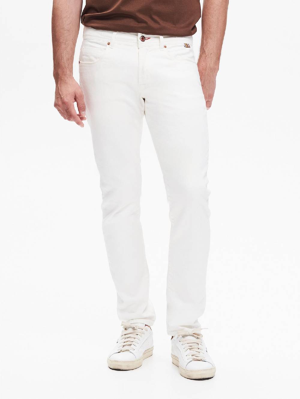 Rinascimento Jeans Slim-Fit Uomo Bull Bianco QB24 In Vendita