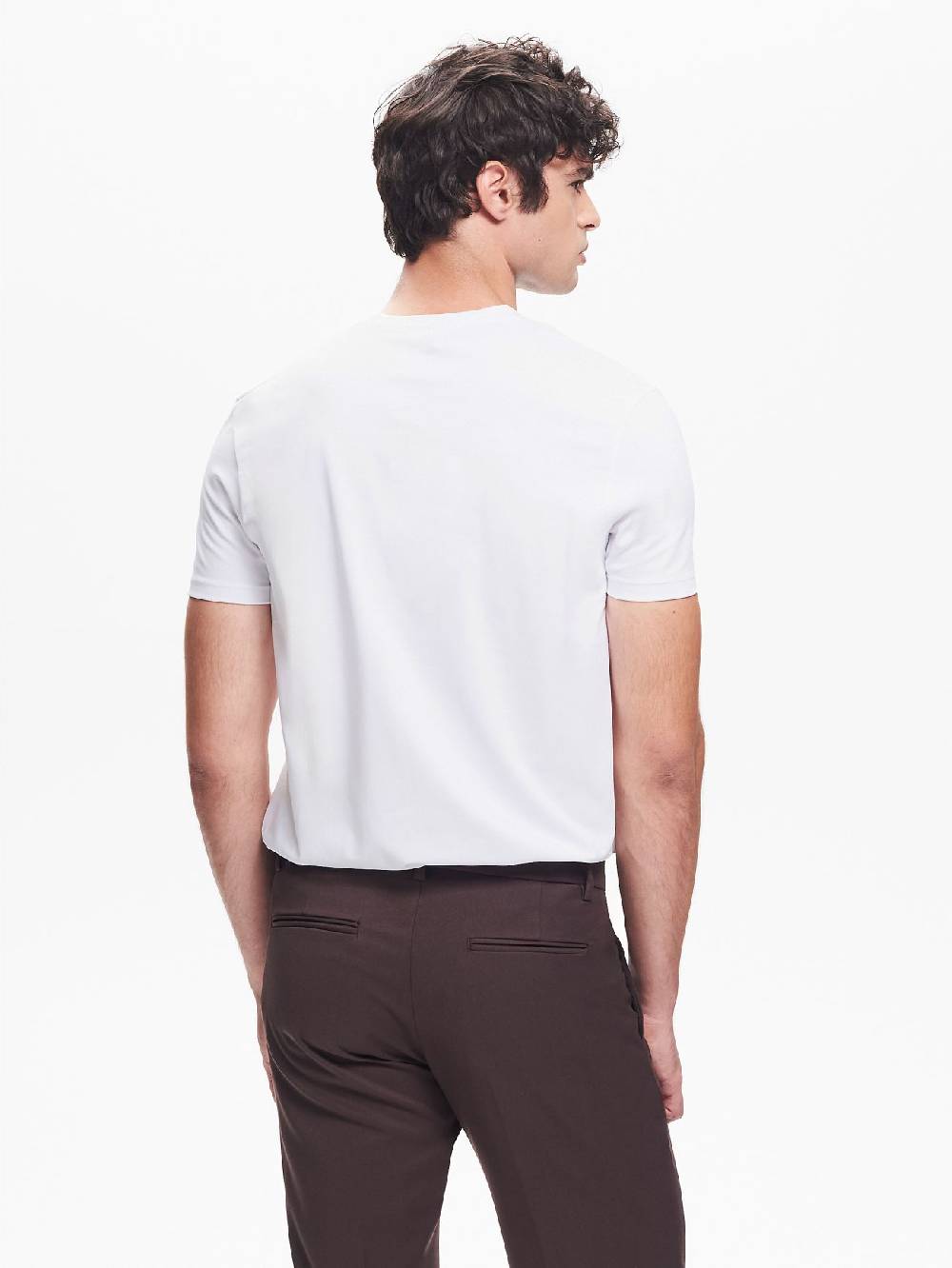 Rinascimento T-shirt Girocollo Uomo Bianco QB24 Vendita Calda