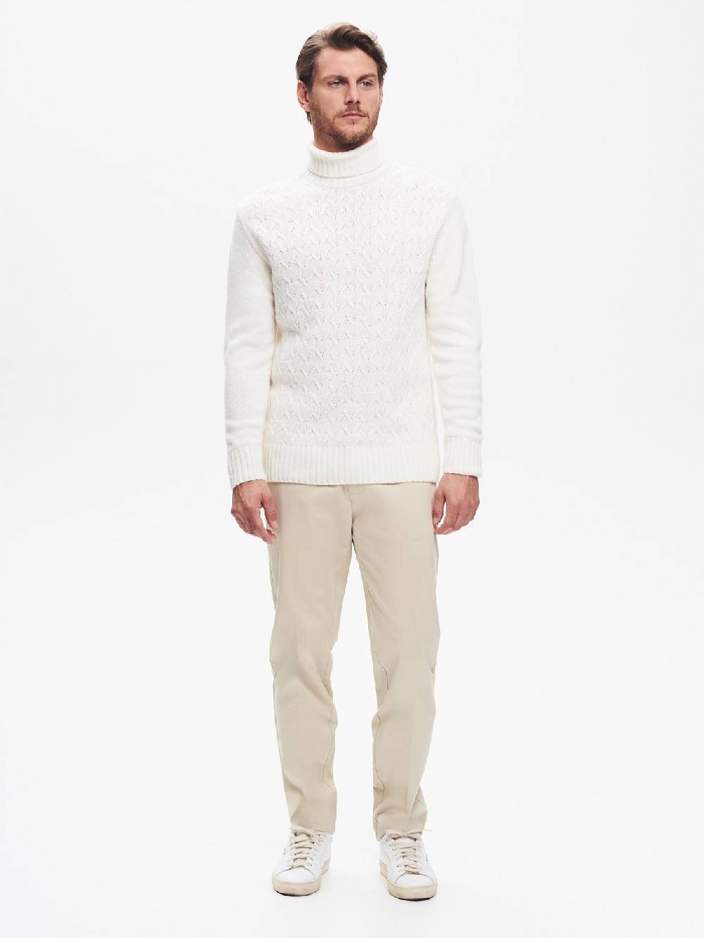 Rinascimento Maglione Dolcevita Uomo con Lavorazione QB24 Vendita Economica