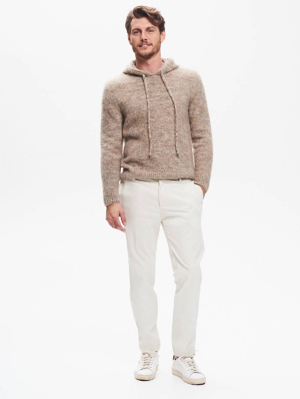 Rinascimento Pantaloni Regular-Fit Uomo Velluto Avorio QB24 Negozio