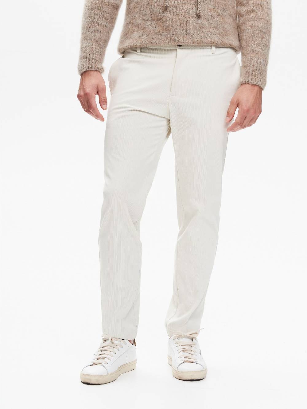 Rinascimento Pantaloni Regular-Fit Uomo Velluto Avorio QB24 Negozio